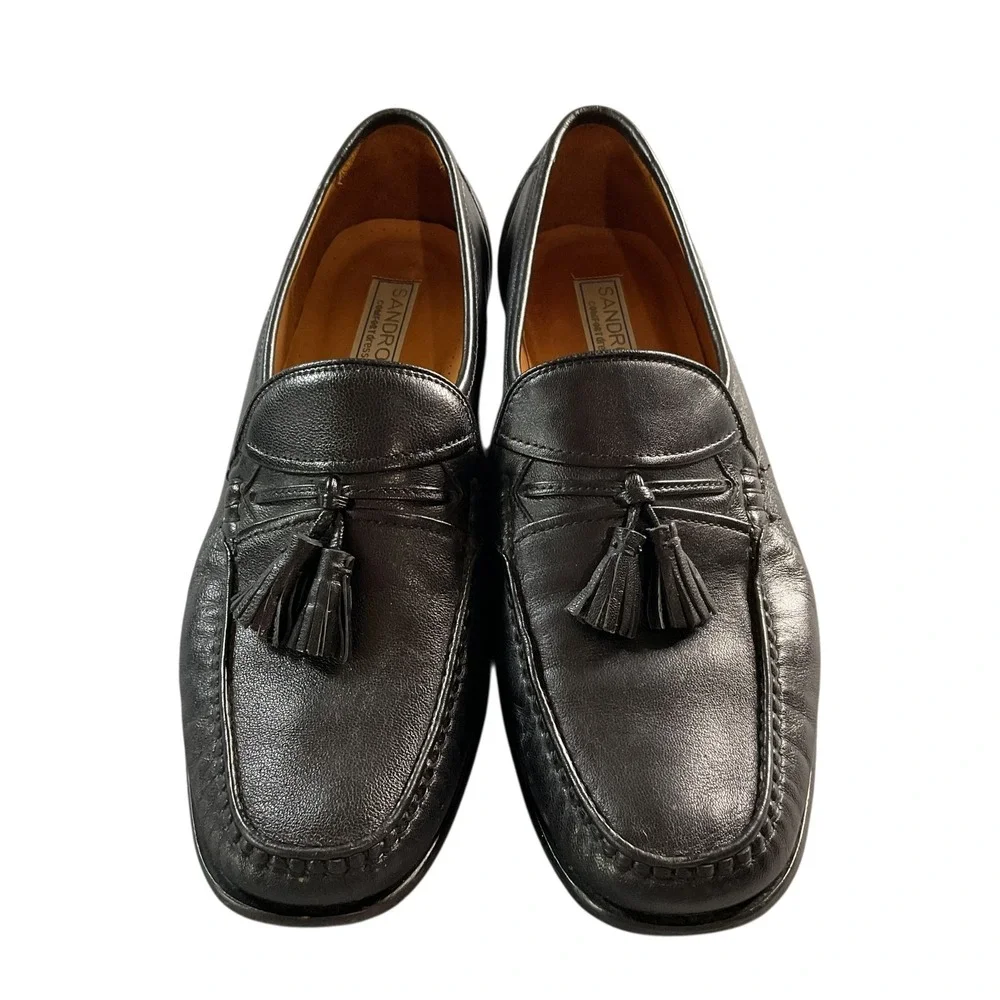 Sandro‎ Moscoloni Telly Jac Black Leather Slip On Tassel Loafers Men's Size 11 D